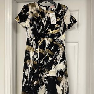 NWT Elegant Black and Gold Women's Dress